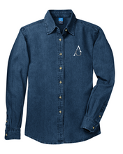 Load image into Gallery viewer, Albert Gallatin Port & Company Ladies Long Sleeve Value Denim Shirt