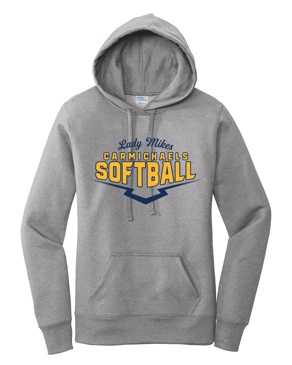 Carmichaels Softball - Port & Company Ladies Core Fleece Hooded Sweatshirt