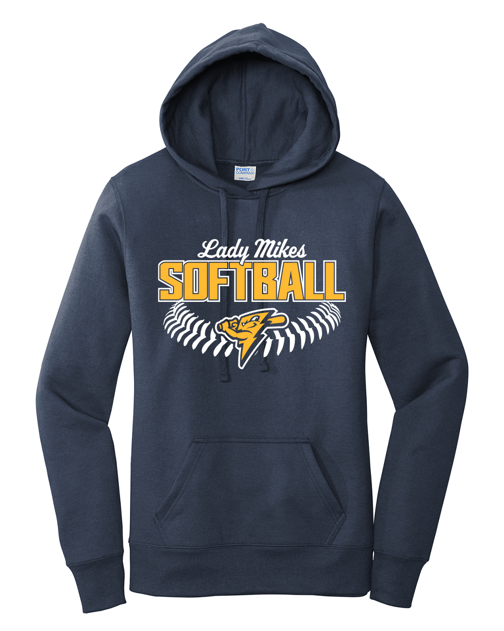 Mikes Softball - Port & Company Ladies Core Fleece Hooded Sweatshirt