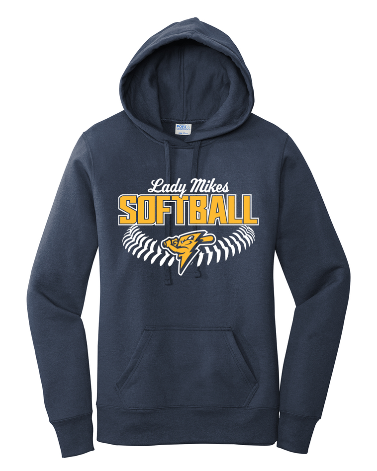 Mikes Softball - Port & Company Ladies Core Fleece Hooded Sweatshirt