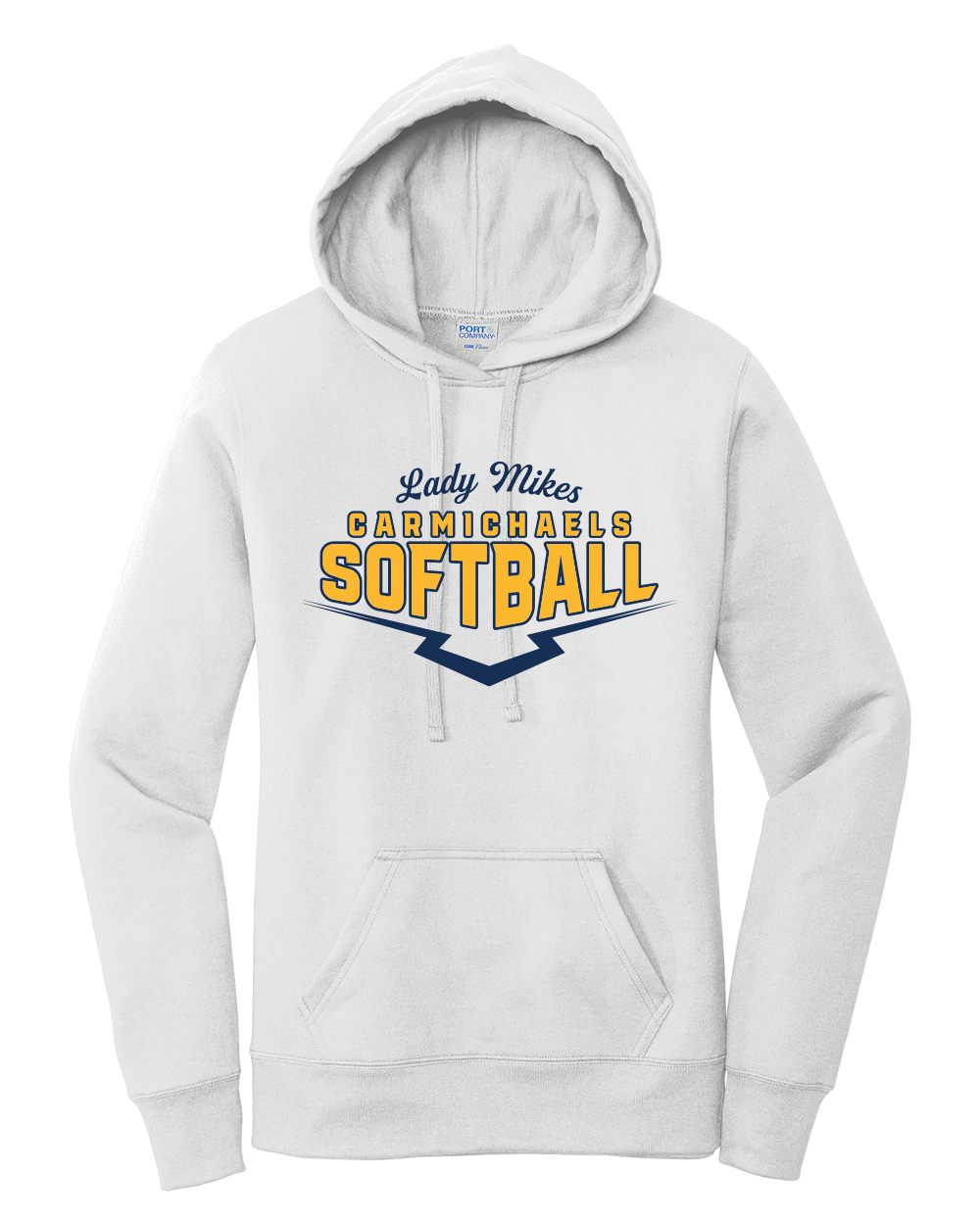 Carmichaels Softball - Port & Company Ladies Core Fleece Hooded Sweatshirt