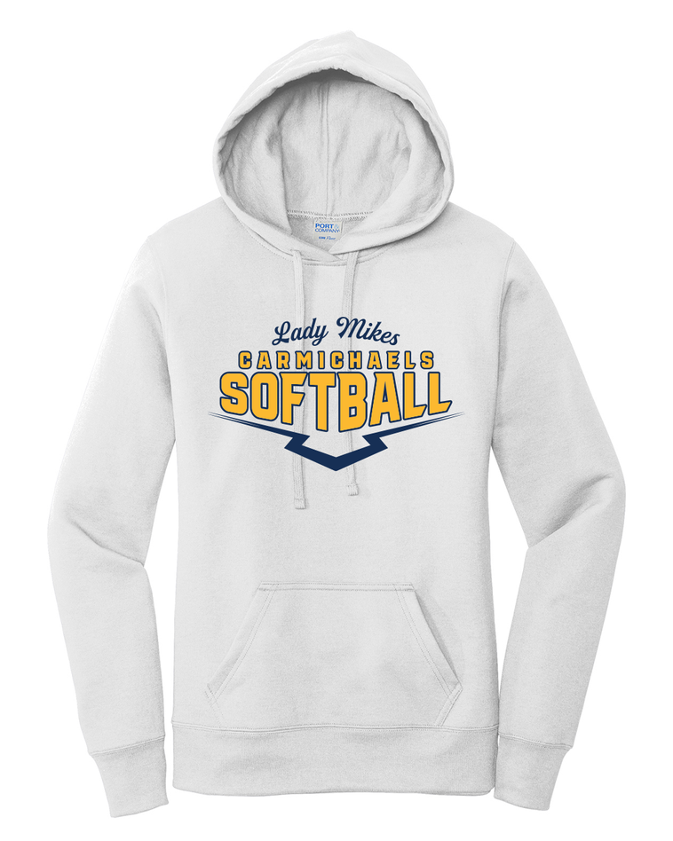 Carmichaels Softball - Port & Company Ladies Core Fleece Hooded Sweatshirt