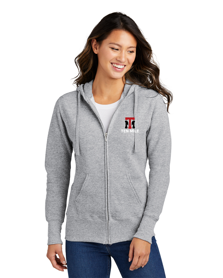 Ten Mile - Port & Company Ladies Core Fleece Full-Zip Hooded Sweatshirt