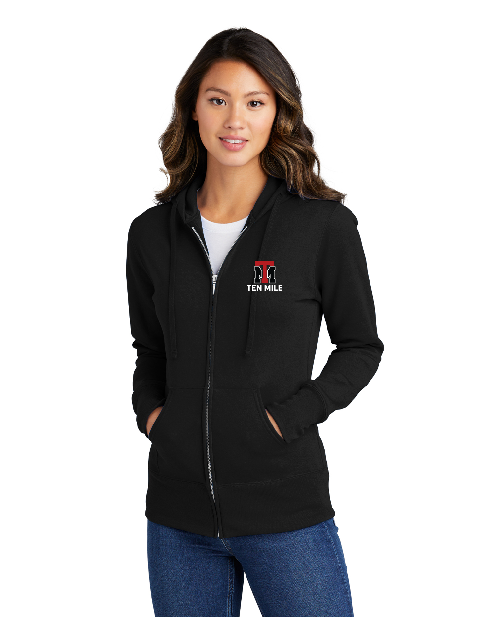 Ten Mile - Port & Company Ladies Core Fleece Full-Zip Hooded Sweatshirt