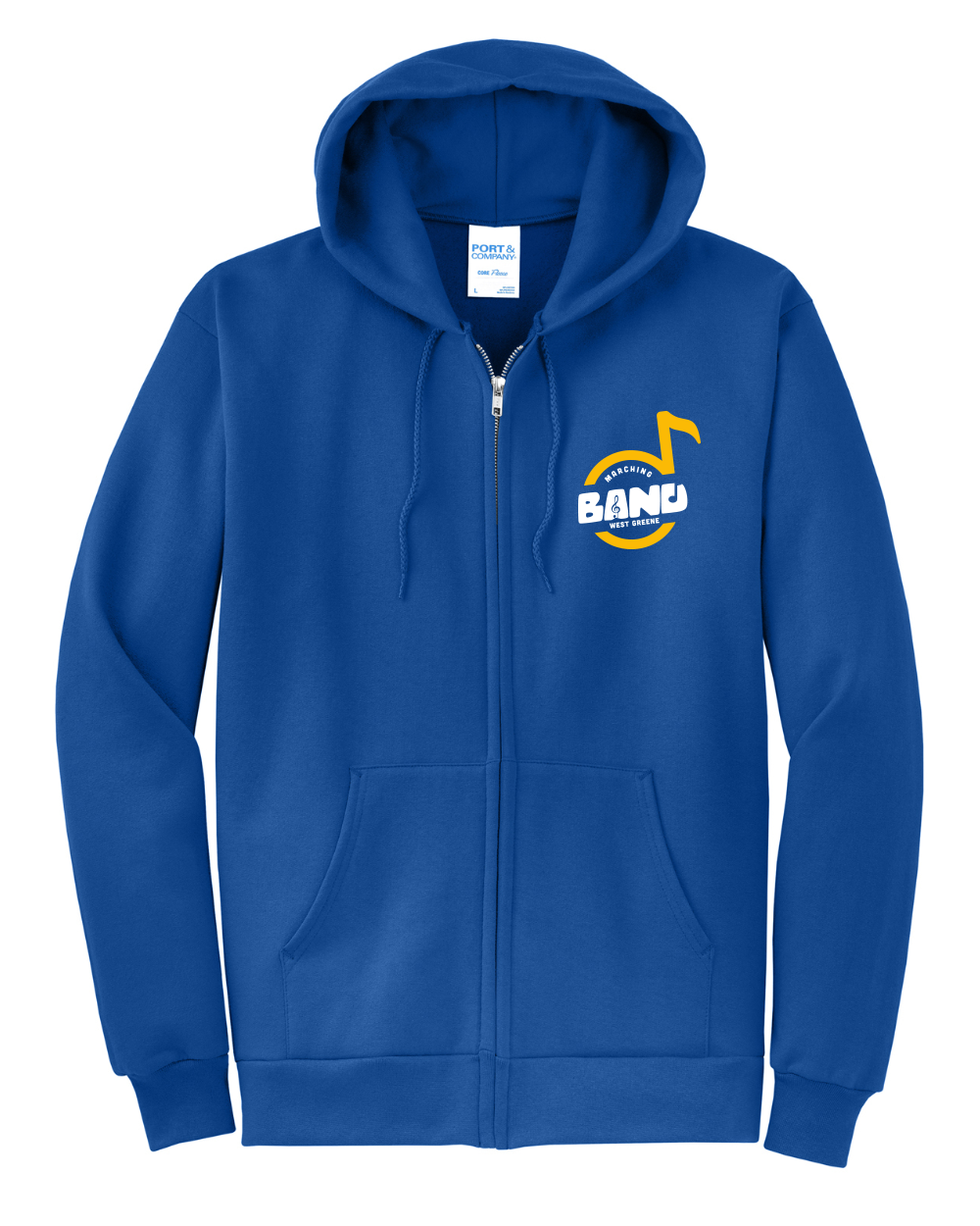 WG Marching Band - Port & Co Core Fleece Full-Zip Hooded Sweatshirt