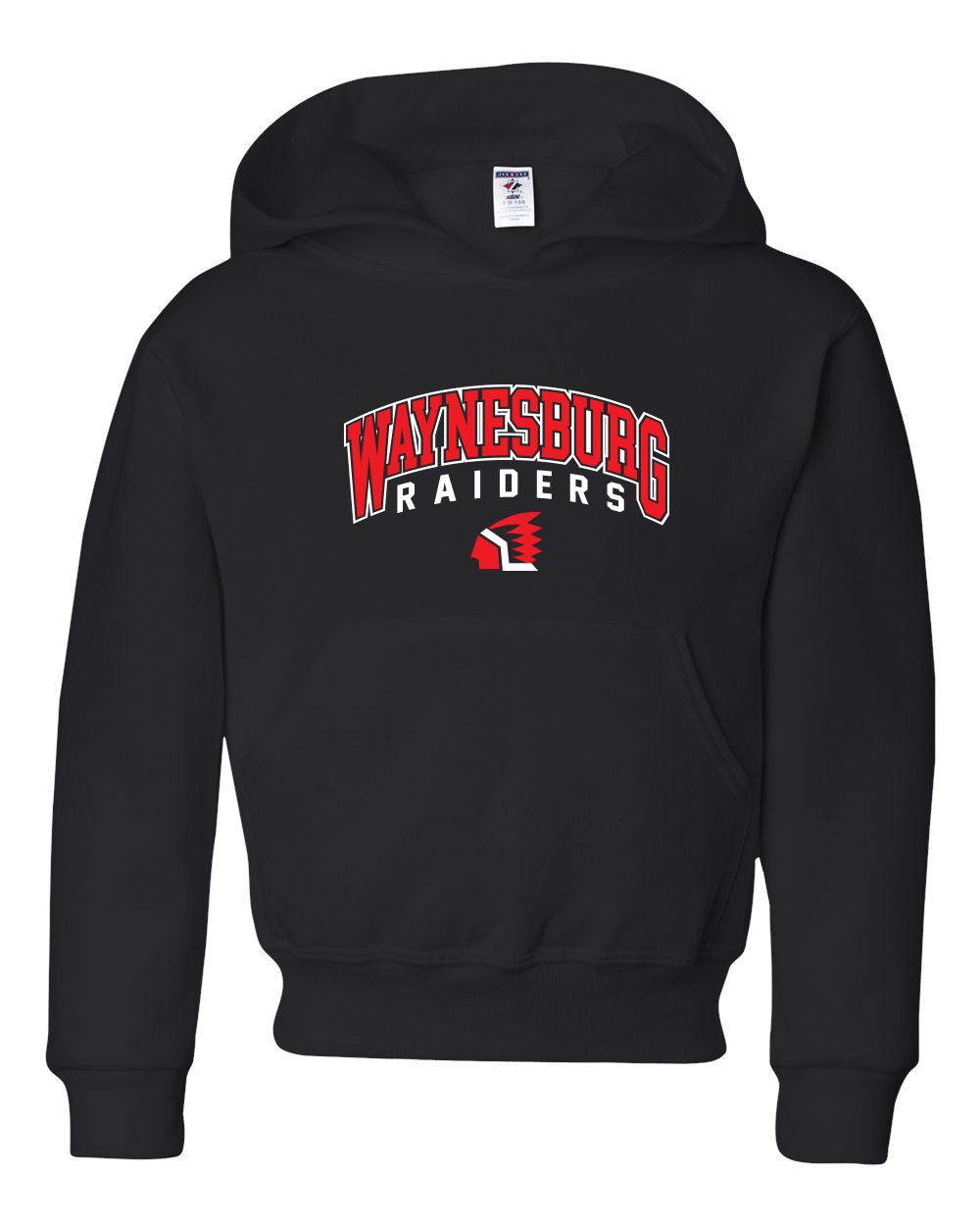 Waynesburg Raiders Arched - NuBlend Youth Hooded Sweatshirt