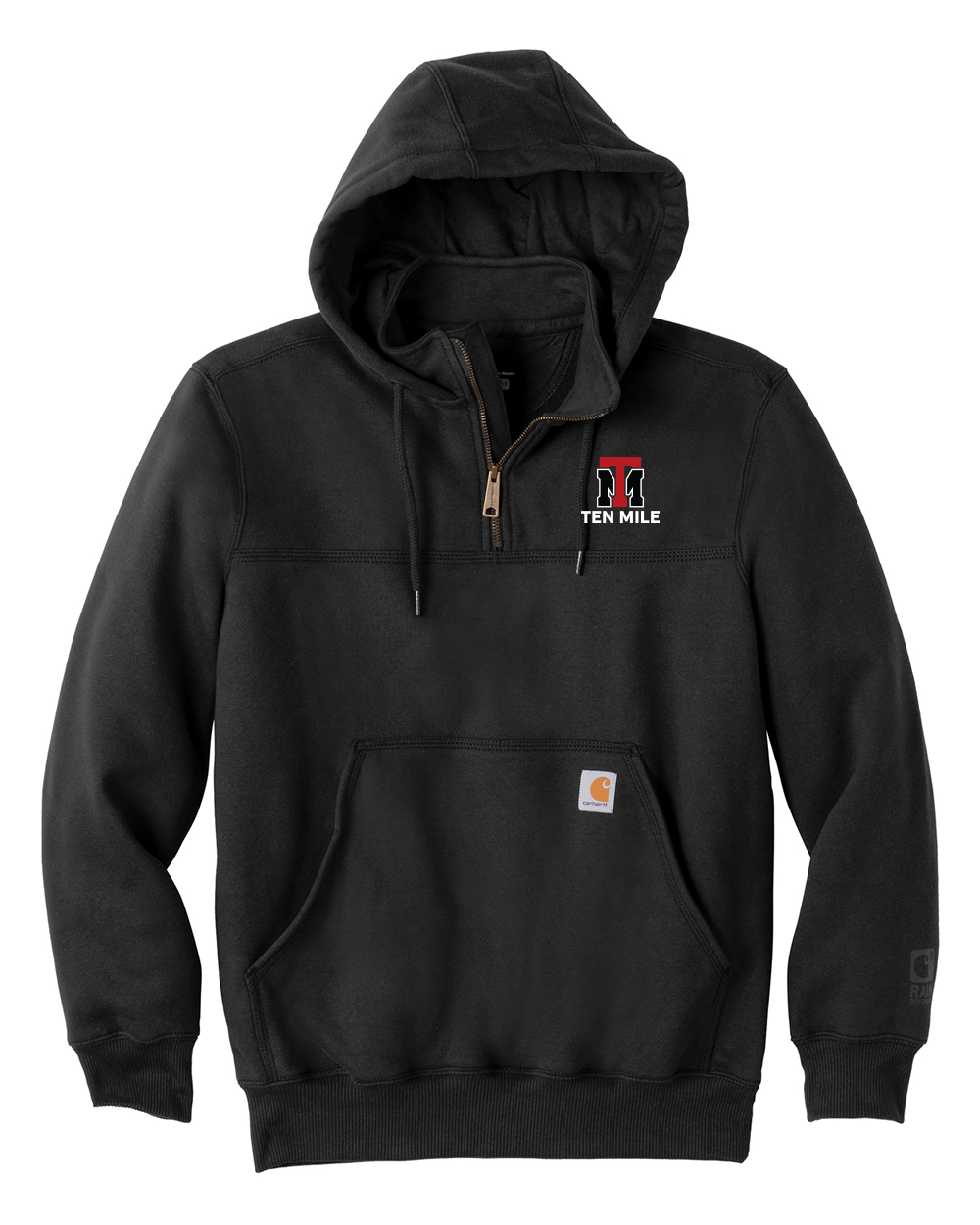Ten Mile Carhartt Rain Defender Paxton Heavyweight Hooded Zip Mock S Omni Ink